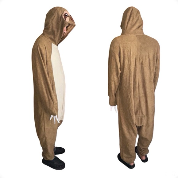 Adult Unisex Sloth Jumpsuit Cosplay Costume Animal Homewear Sleepwear Size L - Picture 9 of 17